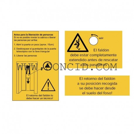 FALDON TELESCOPICO LETREROS PELIGRO